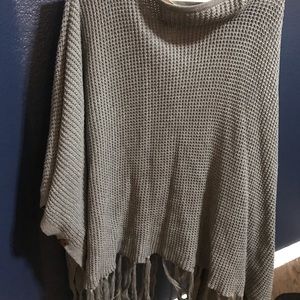 Gray poncho style top. Never worn. Still has tags